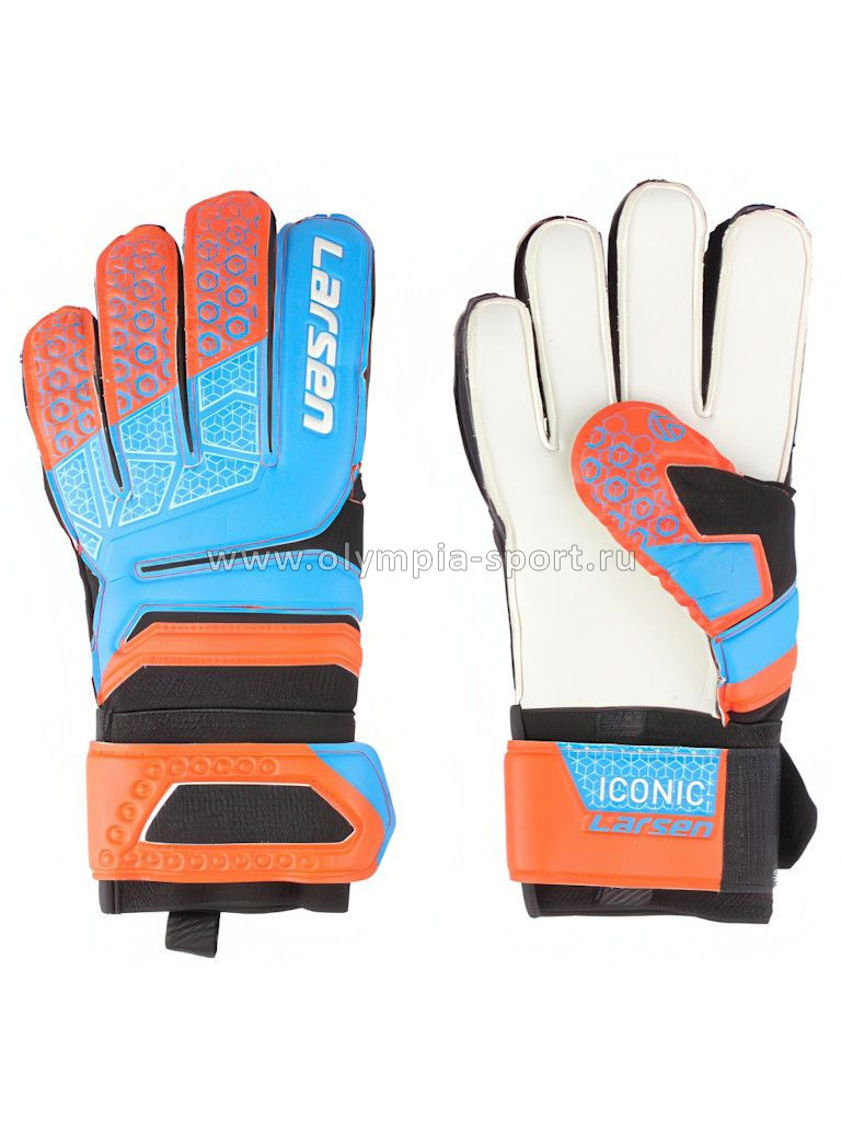 Перчатки вратарские Larsen Iconic оранжевый/голубой