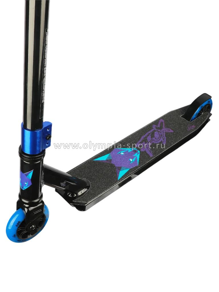 Самокат трюковый ATEOX Fox 100mm черный/синий